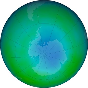 Antarctic ozone map for 2022-06